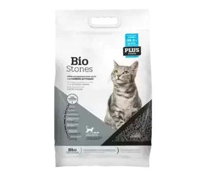 BIO STONES CARBON ACTIVADO Cuenta con PLUS Power  que elimina el 99.9% de los olores. 8.8 libras Productos veterinarios Arena para gatos | Envios a toda Guatemala