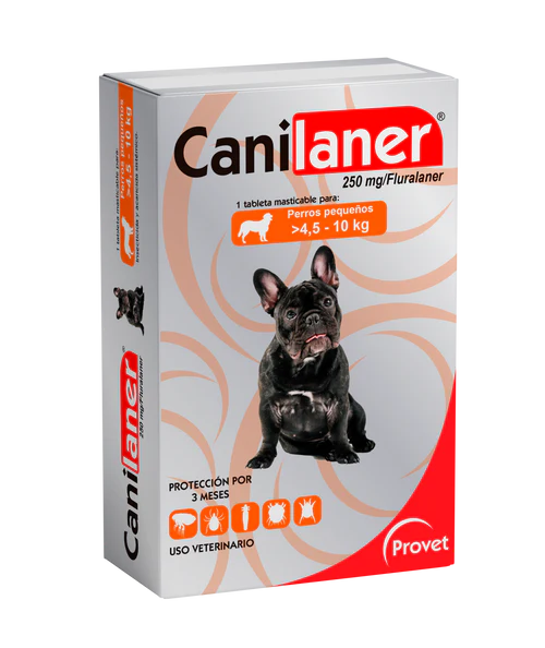 Canilaner 250 mg Fluralaner Micronizado Tableta Masticable Perros de 4.5 kg a 10 kg Productos veterinarios Provet | Envios a toda Guatemala