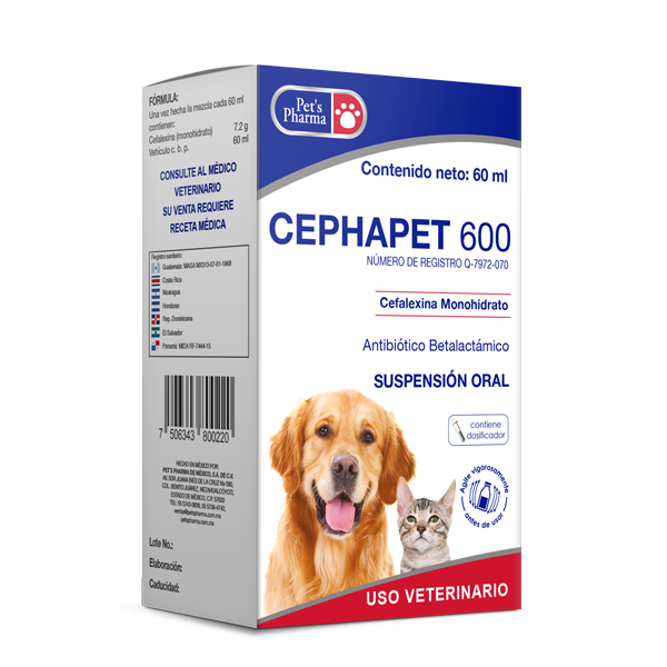 Cephapet 600 Antibiótico 60 ml Productos veterinarios Pets Pharma | Envios a toda Guatemala