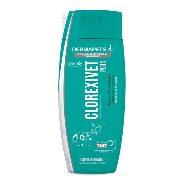 Clorexivet Plus Shampoo Dermatitis inflamatoria y seborreica Productos veterinarios Pets Pharma | Envios a toda Guatemala