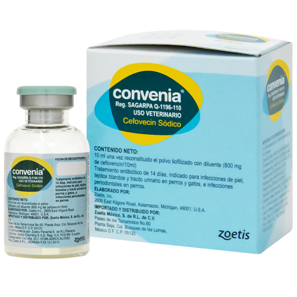 Convenia 10 ml Zoetis | Antibiotico Inyectable de Larga Duracion para Perros y Gatos Productos veterinarios Zoetis | Envios a toda Guatemala