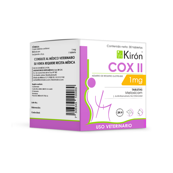 COX II 1 mg Frasco con 30 tabletas   Antiinflamatorio oral para mascotas Pequeñas Productos veterinarios Kiron | Envios a toda Guatemala