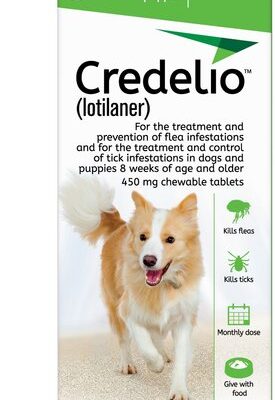 Credelio 450 mg Lotilaner para Perros Medianos a Grandes (11 a 22 kg) | Antiparasitario Oral Productos veterinarios Bayer | Envios a toda Guatemala