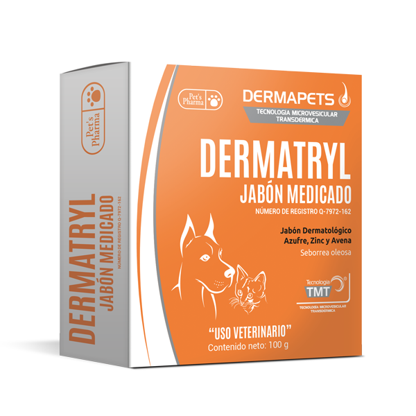 Dermatryl medicado Jabon  Dermatitis inflamatoria y seborreica oleosa Productos veterinarios Pets Pharma | Envios a toda Guatemala