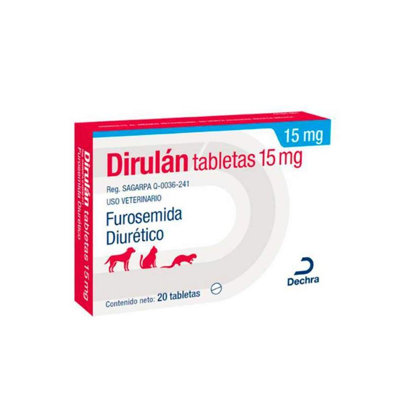 Dirulan 15mg (20tab) medicamento veterinario | Farmacia.PET Dirulan 15mg (20tab) medicamento veterinario Productos veterinarios Dechra Productos | Envios a toda Guatemala
