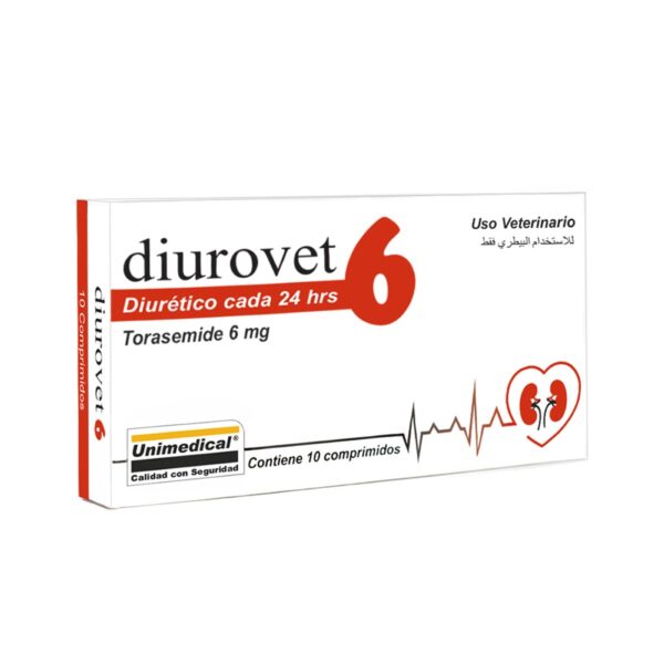 Diurovet 6 Diuretico 24 horas 10 comprimidos Productos veterinarios Unimedical | Envios a toda Guatemala