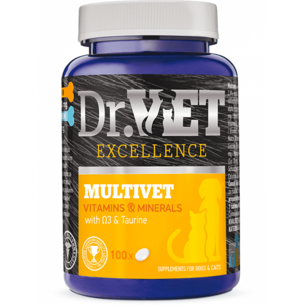 MULTIVET 100 tabletas Suplemento para perros y gatos Productos veterinarios Dr VET | Envios a toda Guatemala