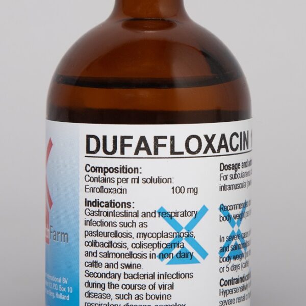 Dufafloxacin 10 % inyectable Frasco 100 ml Productos veterinarios Dutch Farm | Envios a toda Guatemala