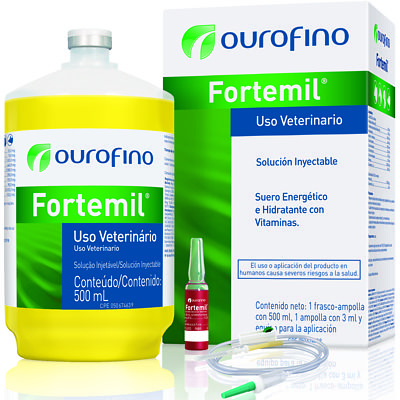 Fortemil 500 ml | Suero Completo para Agotamiento Fisico en Ganado | Ourofino Productos veterinarios Ourofino | Envios a toda Guatemala