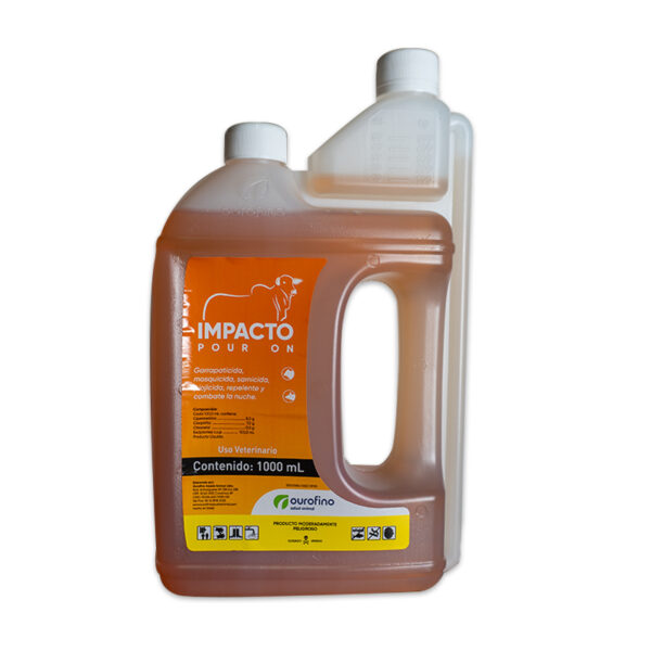 Impacto Pour On 1 litro | Garrapaticida, Mosquicida y mas | Ourofino Productos veterinarios Ourofino | Envios a toda Guatemala