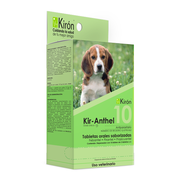 Kir Anthel 10 Tabletas   Antiparasitario de amplio espectro Productos veterinarios Kiron | Envios a toda Guatemala