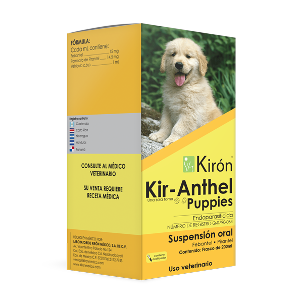 Kir Anthel Puppies 200 ml   Solucion antiparasitaria para criaderos Productos veterinarios Kiron | Envios a toda Guatemala