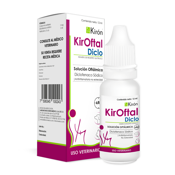 KirOftal Diclo Frasco 12 ml   Antiinflamatorio ocular con diclofenaco Productos veterinarios Kiron | Envios a toda Guatemala