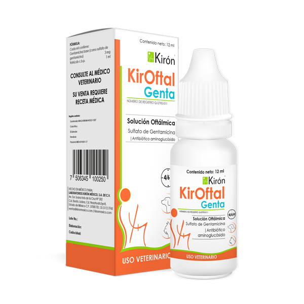 KirOftal Genta Frasco 12 ml   Gotas oftalmicas con gentamicina Productos veterinarios Kiron | Envios a toda Guatemala