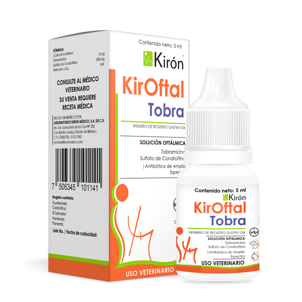 KirOftal Tobra Frasco 5 ml   Tratamiento ocular con tobramicina Productos veterinarios Kiron | Envios a toda Guatemala