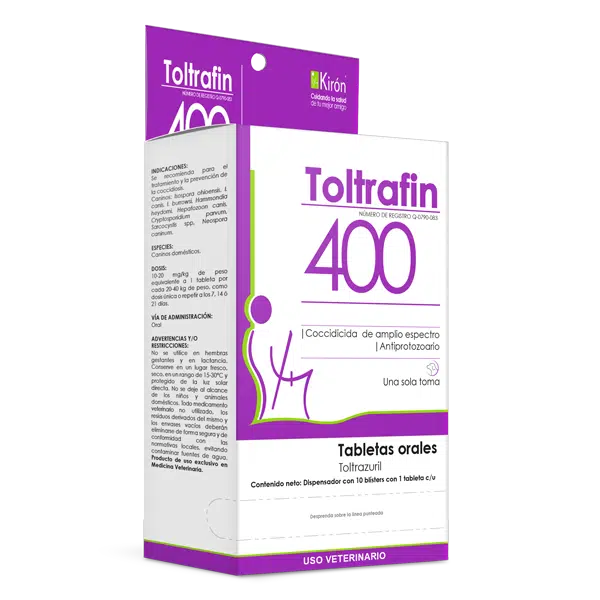 Toltrafin 400 mg 10 tabletas   Tabletas de alta concentraci?n para coccidiosis Productos veterinarios Kiron | Envios a toda Guatemala