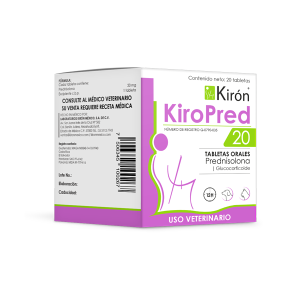 KiroPred 20 Frasco 20 tabletas   Corticoide oral para uso veterinario Productos veterinarios Kiron | Envios a toda Guatemala