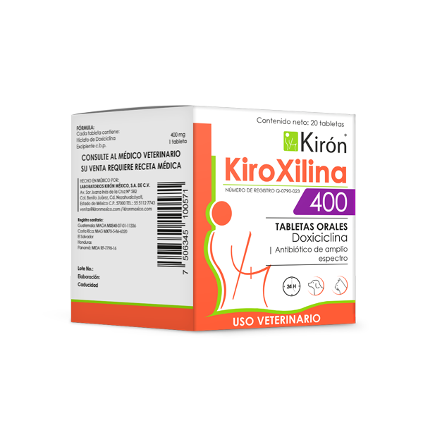 KiroXilina 400 20 tabletas   Antibiotico potente para infecciones severas Productos veterinarios Kiron | Envios a toda Guatemala