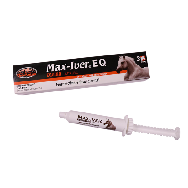 Max Iver EQ Ivermectina Prazicuantel Pasta oral 15 g Productos veterinarios Quimvet | Envios a toda Guatemala