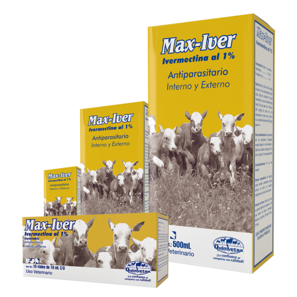 Max Iver Ivermectina Prazicuantel Frasco de 500 ml Productos veterinarios Quimvet | Envios a toda Guatemala