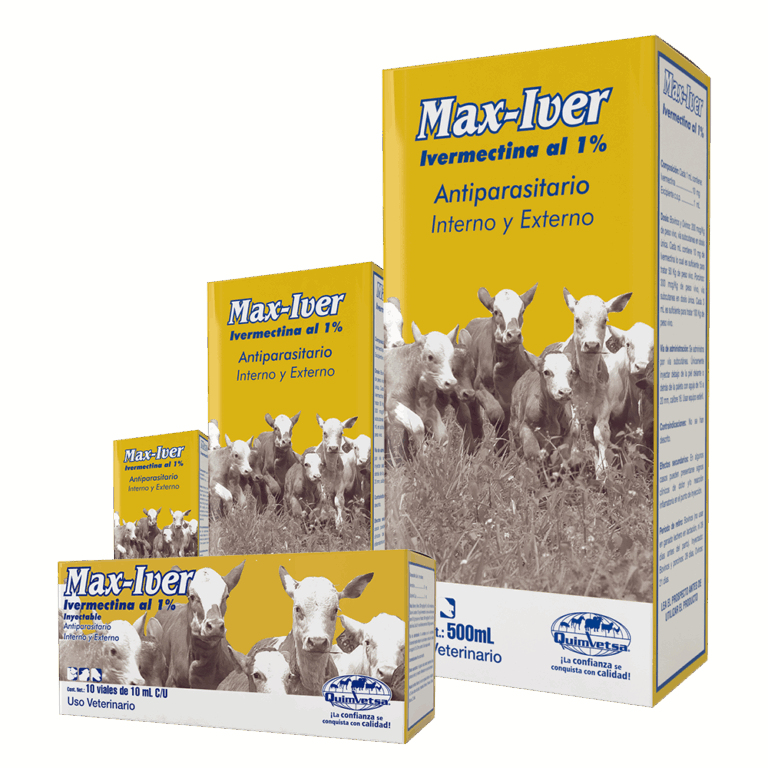 Max Iver Ivermectina Prazicuantel Frasco de 500 ml Productos veterinarios Quimvet | Envios a toda Guatemala