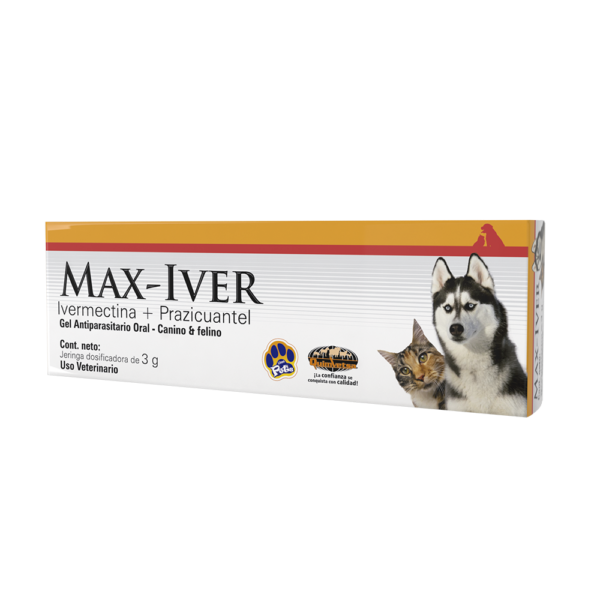 Max Iver Ivermectina Prazicuantel Gel Oral Productos veterinarios Quimvet | Envios a toda Guatemala