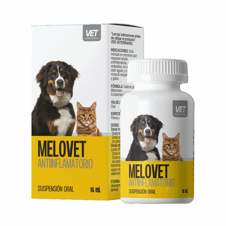 Melovet antiinflamatorio Meloxicam Suspension oral 15 ml Productos veterinarios VET | Envios a toda Guatemala