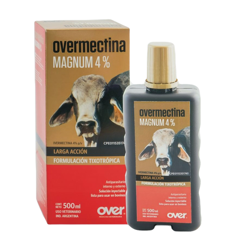 Overmectina Magnum 500 ml Antiparasitario para ganado y equinos Productos veterinarios Over | Envios a toda Guatemala