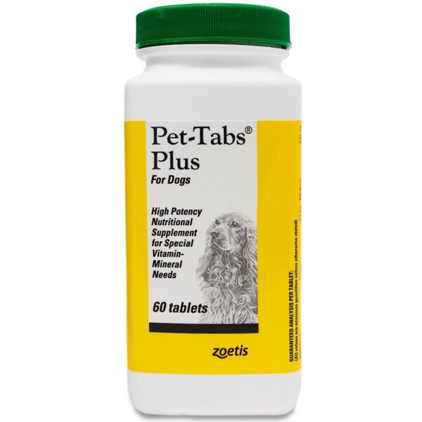 Pet Tabs Plus 60 Tabletas | Multivitaminico Avanzado para Perros Adultos y Mayores Productos veterinarios Zoetis | Envios a toda Guatemala