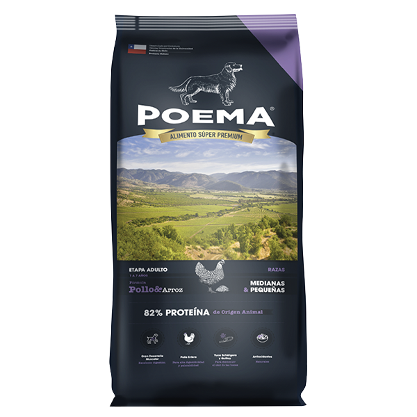 Alimento Premium Poema Adulto Pollo | Alimento para Perros 12 kg Productos veterinarios Alimentos para perro | Envios a toda Guatemala