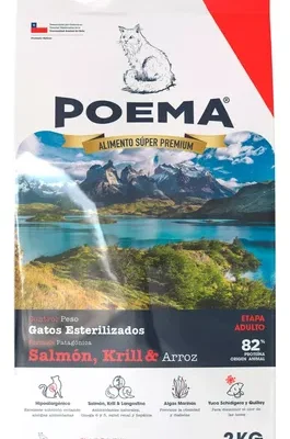 Alimento Premium Poema Gato Control de Peso | Alimento para Gatos Adultos 2 kilos Productos veterinarios Alimentos para gatos | Envios a toda Guatemala
