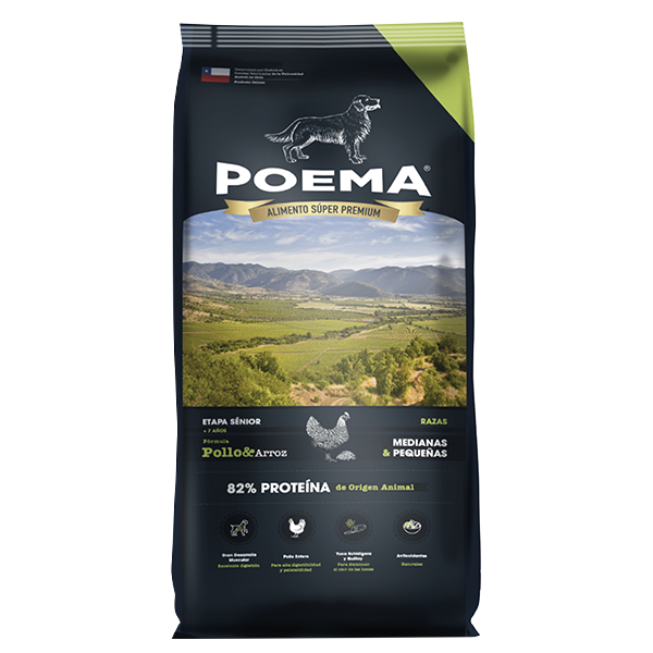 Alimento Premium Poema Senior Pollo | Alimento para Perros Adultos Mayores 12 kilos Productos veterinarios Alimentos para perro | Envios a toda Guatemala