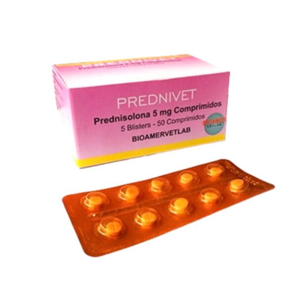 Prednivet 5 mg Antiinflamatorio antialergico  Caja de 50 comprimidos. Productos veterinarios Delta Vet Group | Envios a toda Guatemala