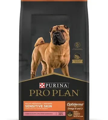 Pro Plan Adulto Optiderma Sensitive Skin Salmon Raza MedianaGrande 13 KG Productos veterinarios Alimentos para perro | Envios a toda Guatemala