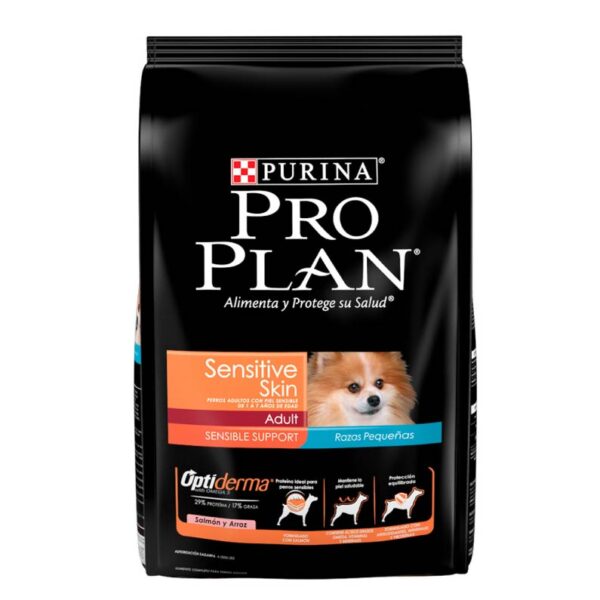 Pro Plan Adulto Optiderma Sensitive Skin Salmon Raza Pequeña 3 KG Productos veterinarios Alimentos para perro | Envios a toda Guatemala