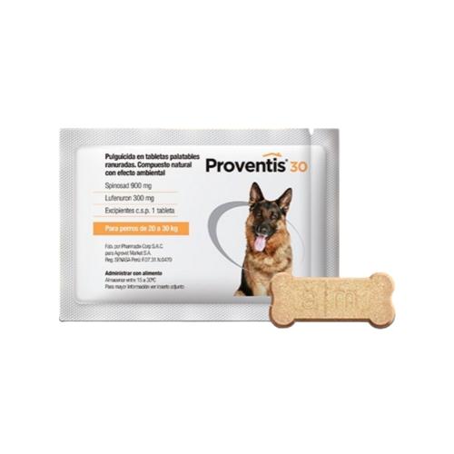 Proventis 30 | Sobre con 1 Tableta Masticable para Perros de 20.1 a 40 kg Productos veterinarios Agrovet Market | Envios a toda Guatemala