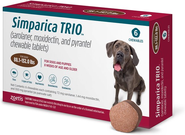 Simparica Trio 72 mg Brown – Control de Pulgas, Garrapatas y Parásitos | 3 Tabletas Productos veterinarios Zoetis | Envios a toda Guatemala