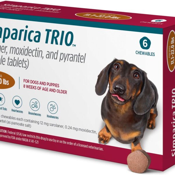 Simparica Trio Brown 72 mg (40–60 kg) – Antiparasitario Zoetis 1 tableta Productos veterinarios Zoetis | Envios a toda Guatemala