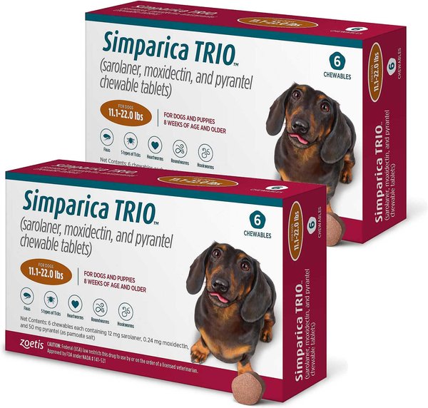 Simparica Trio Caramel 12 mg (5–10 kg) – Antiparasitario Zoetis 1 tableta Productos veterinarios Zoetis | Envios a toda Guatemala