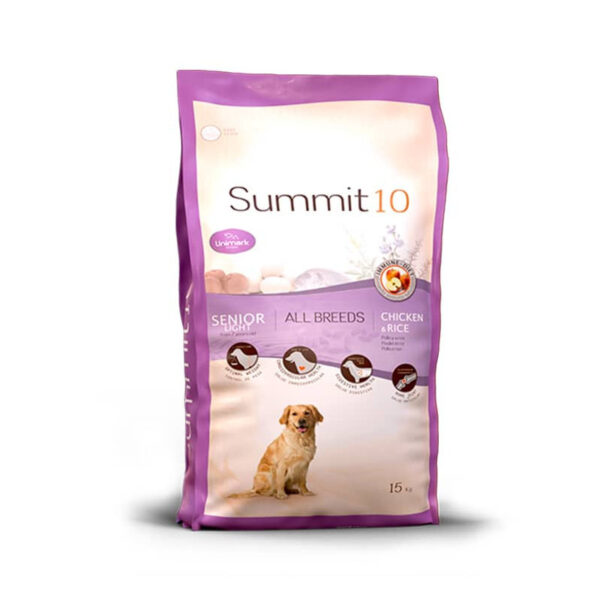 Summit 10 SENIOR/LIGHT CHICKEN y RICE 15 KG Alimento para perros Productos veterinarios Summit 10 | Envios a toda Guatemala