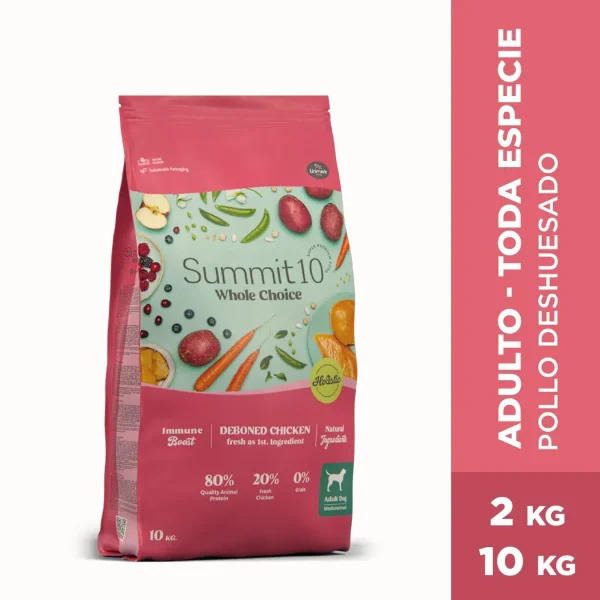 Summit 10 Whole Choice Adult Pollo 2kg | Alimento Integral Natural para Perros Adultos Productos veterinarios Summit 10 | Envios a toda Guatemala