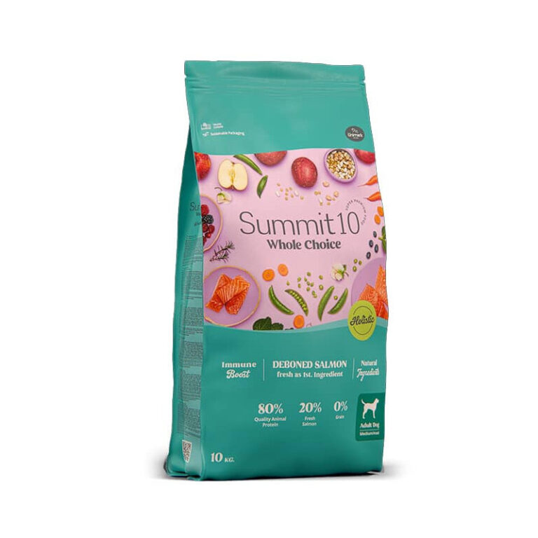 Summit 10 Whole Choice Adult Salmon 10kg | Alimento Natural para Perros Adultos con Piel Sensible Productos veterinarios Summit 10 | Envios a toda Guatemala