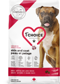 1ST CHOICE   DOG FOOD   ADULT   SKIN AND COAT MEDIUM AND LARGE BREEDS BOLSA 18 KG Productos veterinarios 1ST Choice | Envios a toda Guatemala