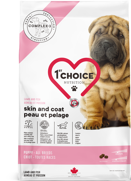 1ST CHOICE   PUPPY FOOD  SKIN AND COAT ALL BREEDS BOLSA 18 KG Productos veterinarios 1ST Choice | Envios a toda Guatemala