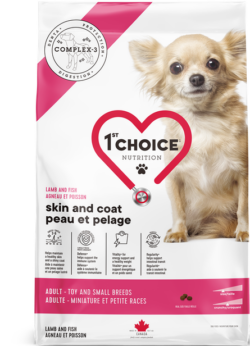 1ST CHOICE   DOG FOOD   ADULT   SKIN AND COAT TOY AND SMALL BOLSA 2 KG. Productos veterinarios 1ST Choice | Envios a toda Guatemala