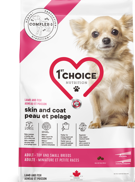 1ST CHOICE   DOG FOOD   ADULT   SKIN AND COAT TOY AND SMALL BOLSA 2 KG. Productos veterinarios 1ST Choice | Envios a toda Guatemala