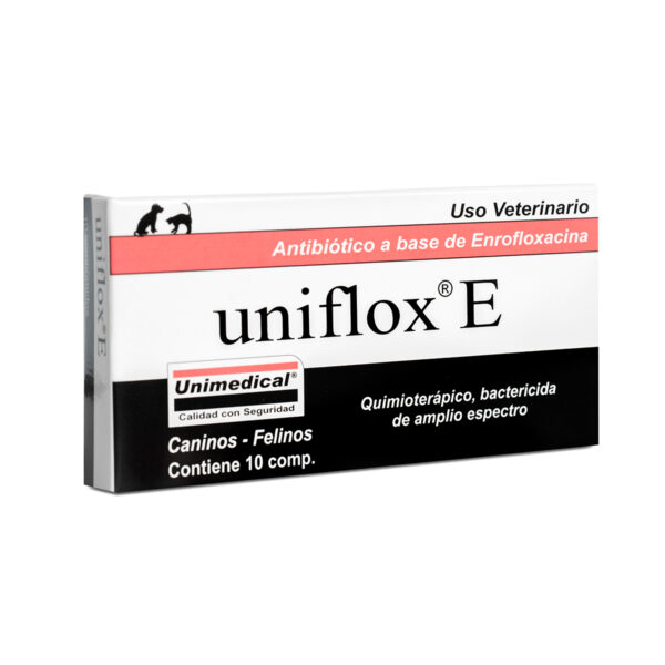 Uniflox E Blister de 10 pastillas de 50 mg Unimedical Productos veterinarios Medicamentos Veterinarios | Envios a toda Guatemala