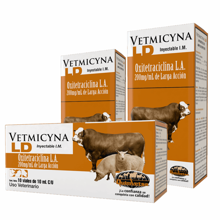 Vetmicyna LD Oxitetraciclina 10 viales de 10 ml Productos veterinarios Quimvet | Envios a toda Guatemala