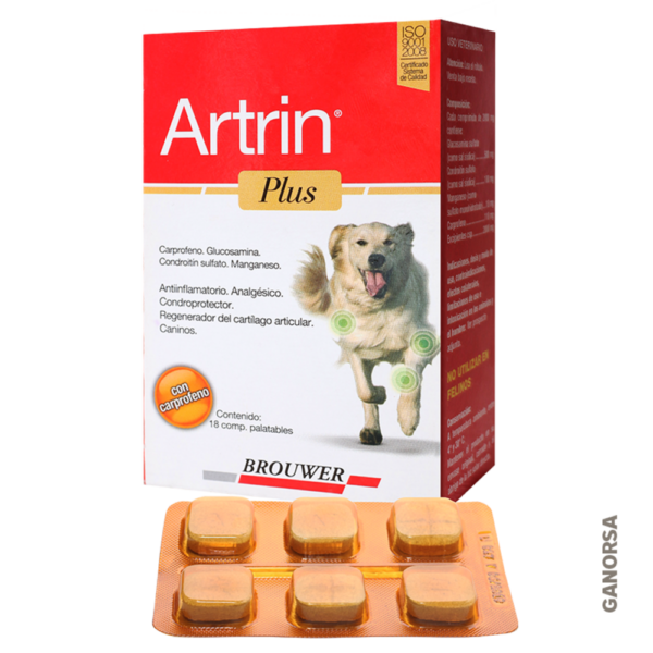 ARTRIN PLUS BLISTER 18 COMPRIMIDOS Tratamiento de enfermedades articulares degenerativas Brouwer Productos veterinarios Brouwer | Envios a toda Guatemala