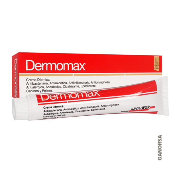 DERMOMAX CREMA TUBO 15 Grs Crema Dermica antibacteriana antimicotica cicatrizante Caninos y Felinos Brouwer Productos veterinarios Brouwer | Envios a toda Guatemala